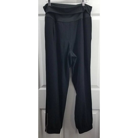 Aritzia Wilfred High Waisted Ankle Zip Jogger Pants Black Size M - Picture 1 of 10